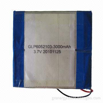 3.7V 3000mAh Lithium-ion Polymer Battery, Suitable for GPS, Video Players, Tablet PCs